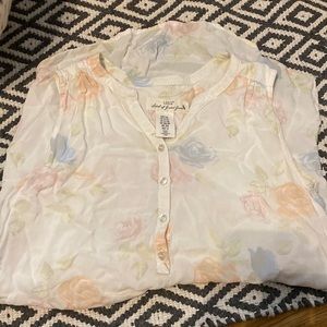 L.O.G.G. Flowy, floral,  button up  tank top